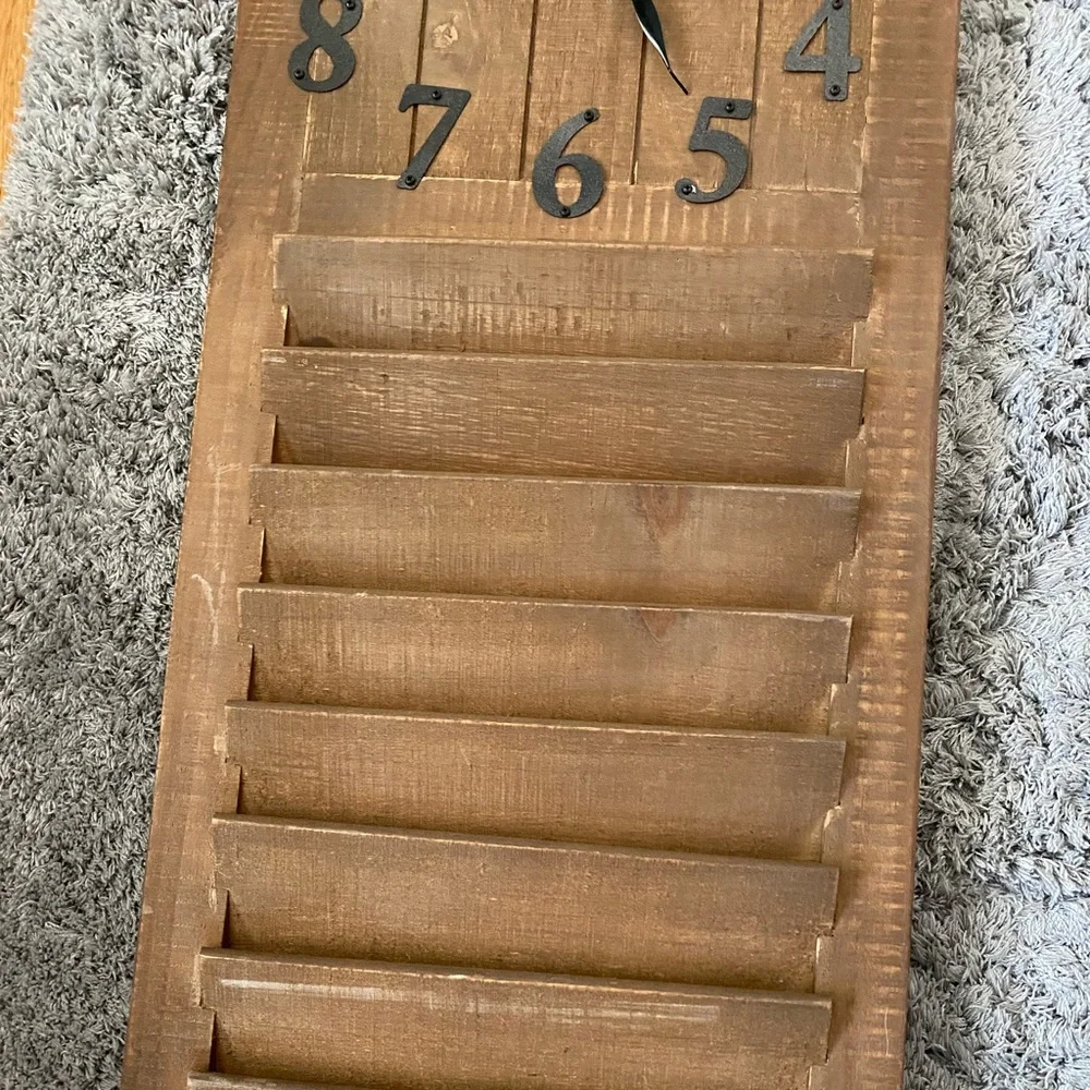 Wood clock farmhouse shutters